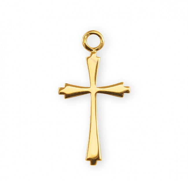 Tapered End Gold Over Sterling Silver Cross
