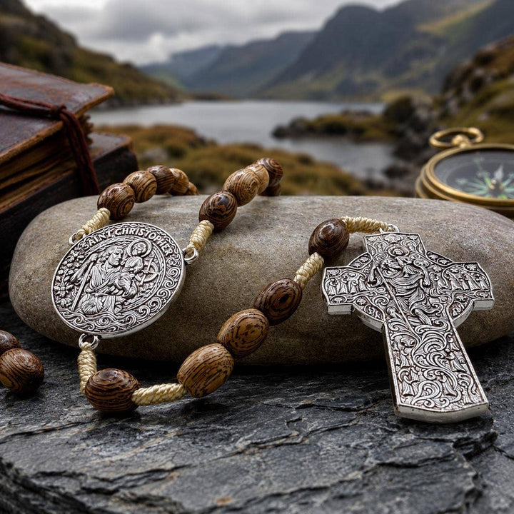 Saint Christopher Oak Catholic Travel Rosary