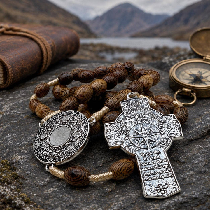 Saint Christopher Oak Catholic Travel Rosary
