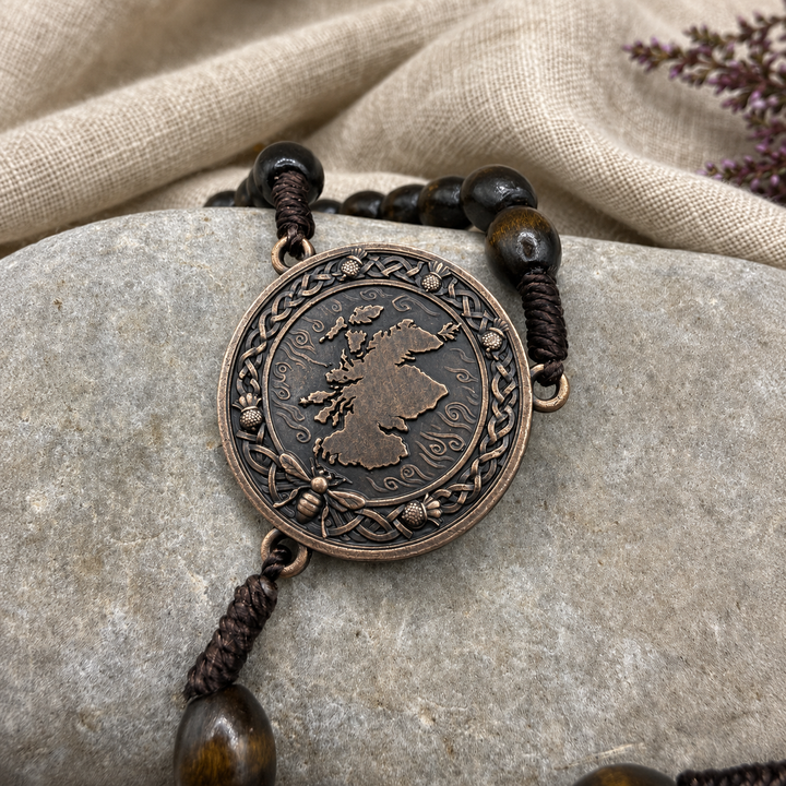 Iona Saint Columba Catholic Rosary - Maple & Bronze