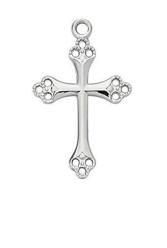 Tri-Circle Tipped Sterling Silver Cross