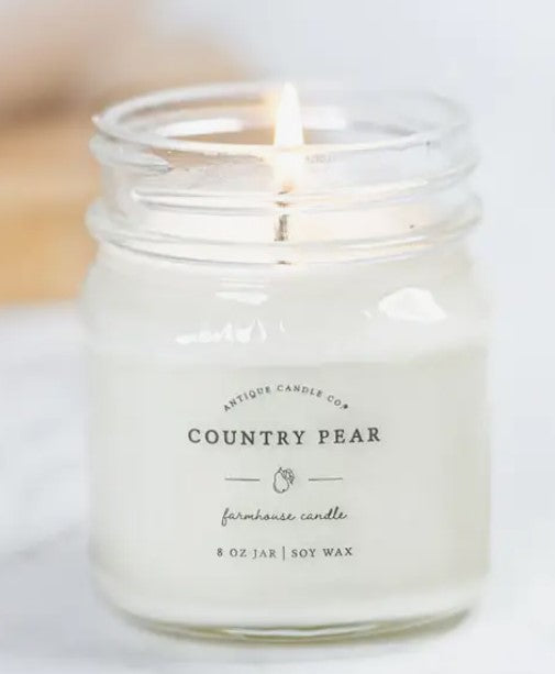 Country Pear 8oz Farmhouse Mini-Mason Jar Candle
