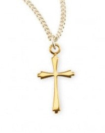 Tapered End Gold Over Sterling Silver Cross