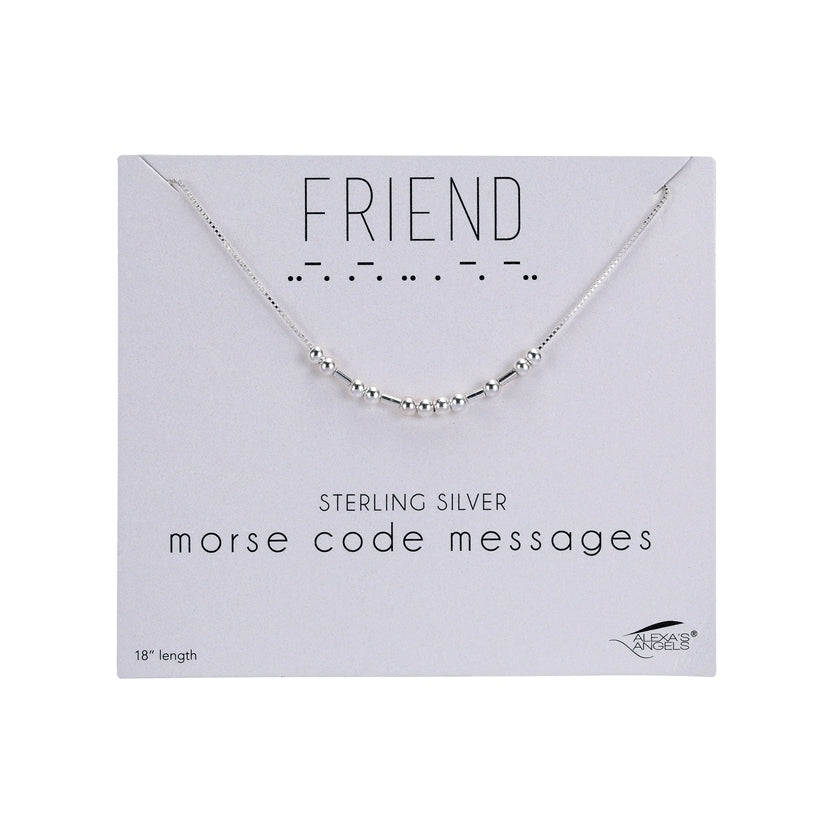Friends Morse Code Morse Code Sterling Silver Necklace - Friend – Morningside Gifts