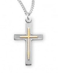 Two-Tone Sterling Silver Cross